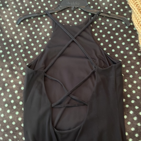 Body fitting black dress from Express. Size small, fits below knee. - Picture 2 of 3